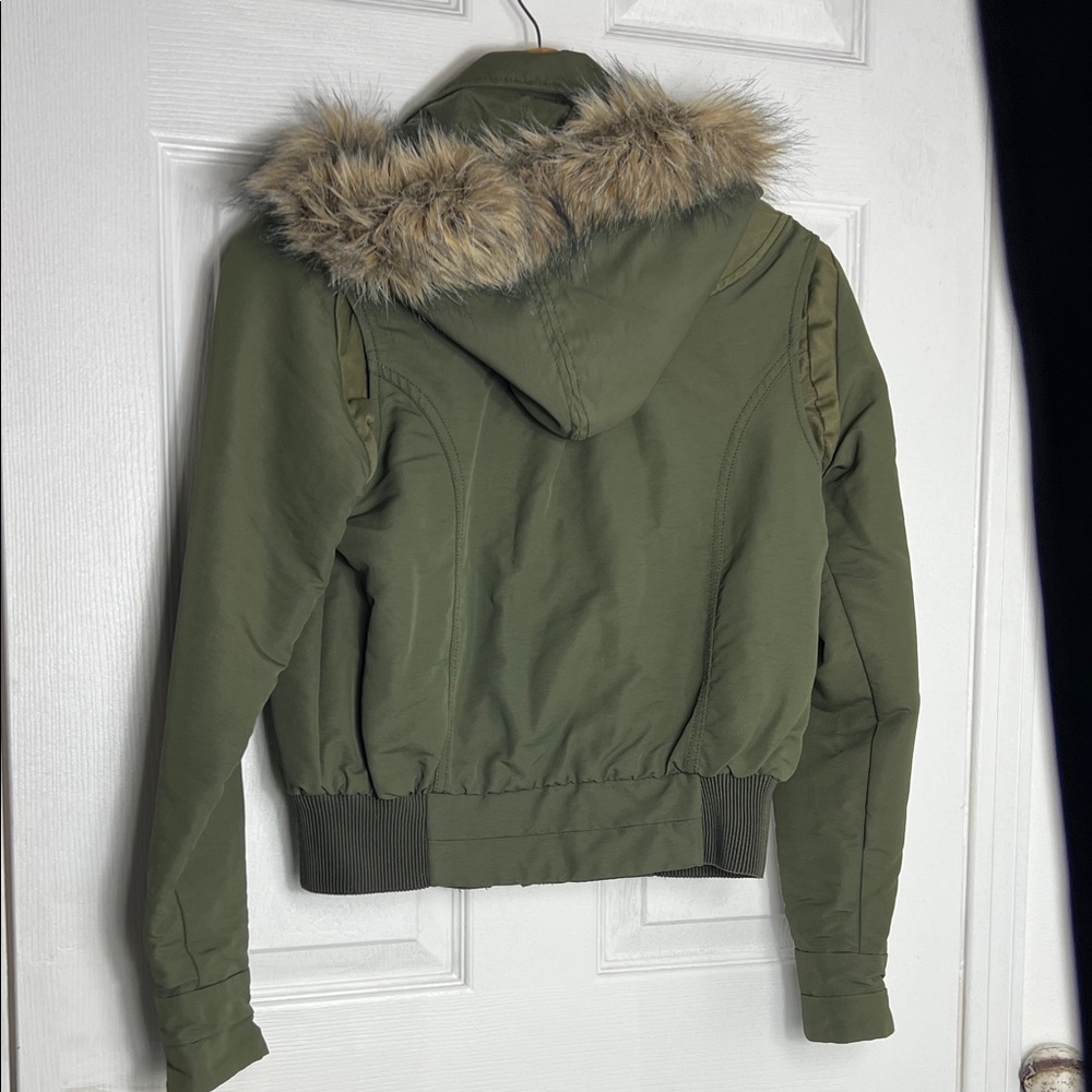 Rocawear Olive Green Kids Puffer Jacket with Faux Fur - Picture 3 of 6